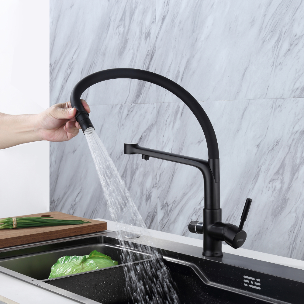 Torneira Cozinha Osmose Flexível 3 Vias Preto – CALIGARUM COAL GRIFERS