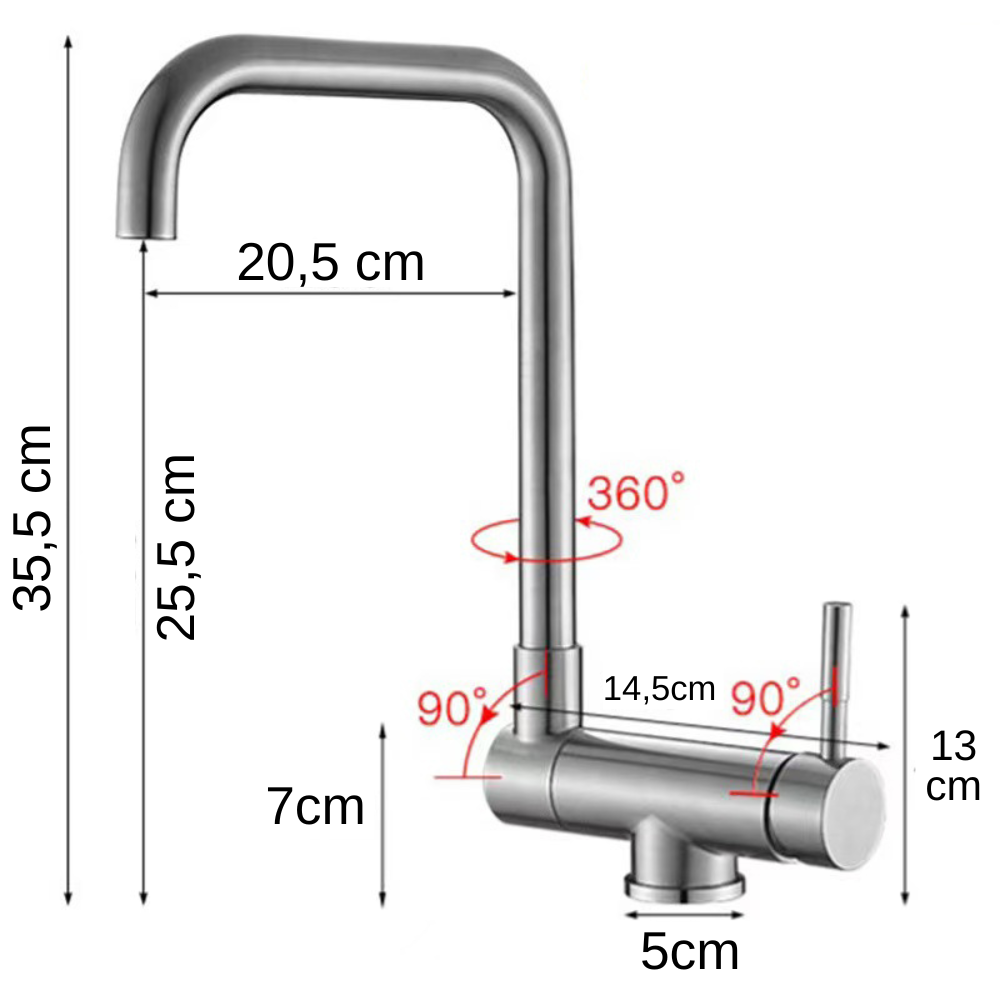Grifo Cocina Abatible Acero Cepillado – FOLDARA HIBERA GRIFERS