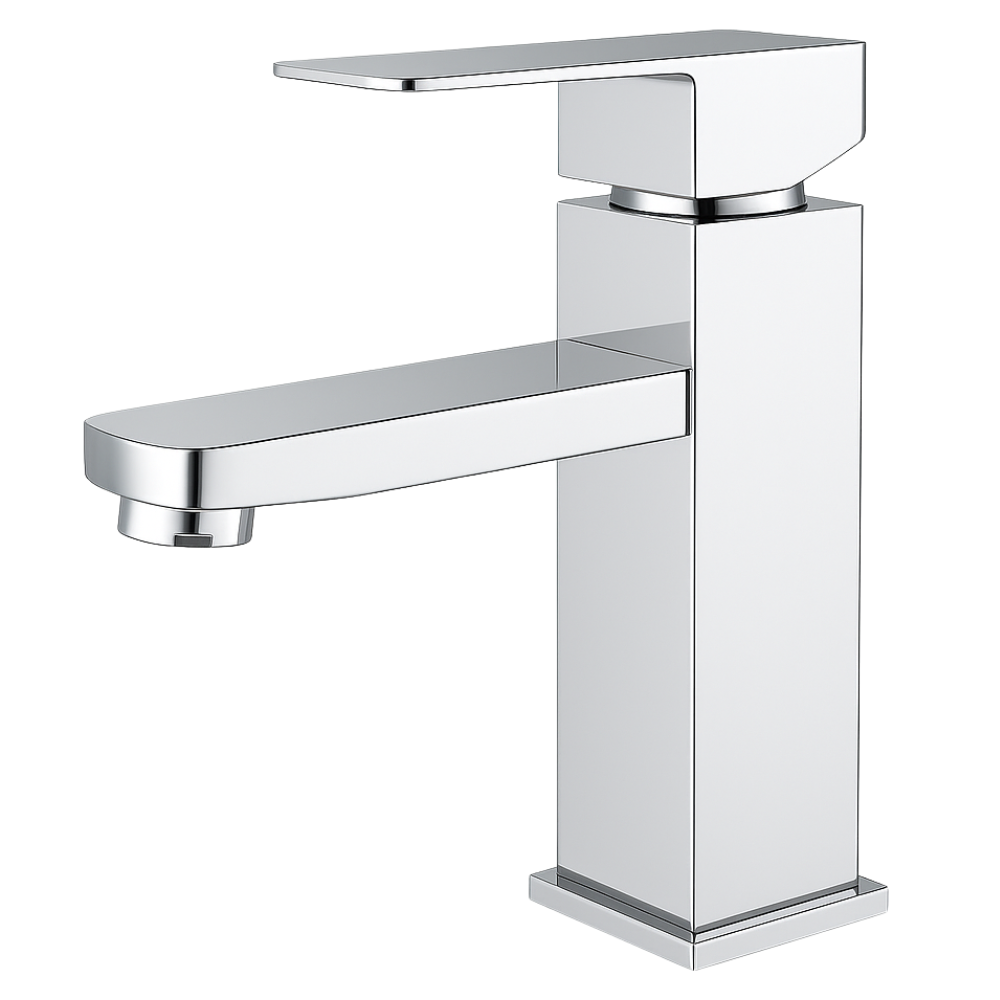 Grifo Lavabo Cromado Caño Bajo – SQUARE BASIS CROME GRIFERS