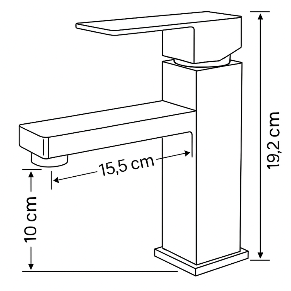 Torneira Lavatório Dourada Escovada Bica Baixa – SQUARE BASIS AURI GRIFERS
