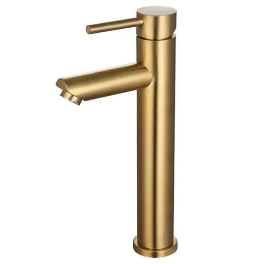 Torneira de Lavatório Ouro Escovado Bico Alto – ROUND ALTUS AURI GRIFERS