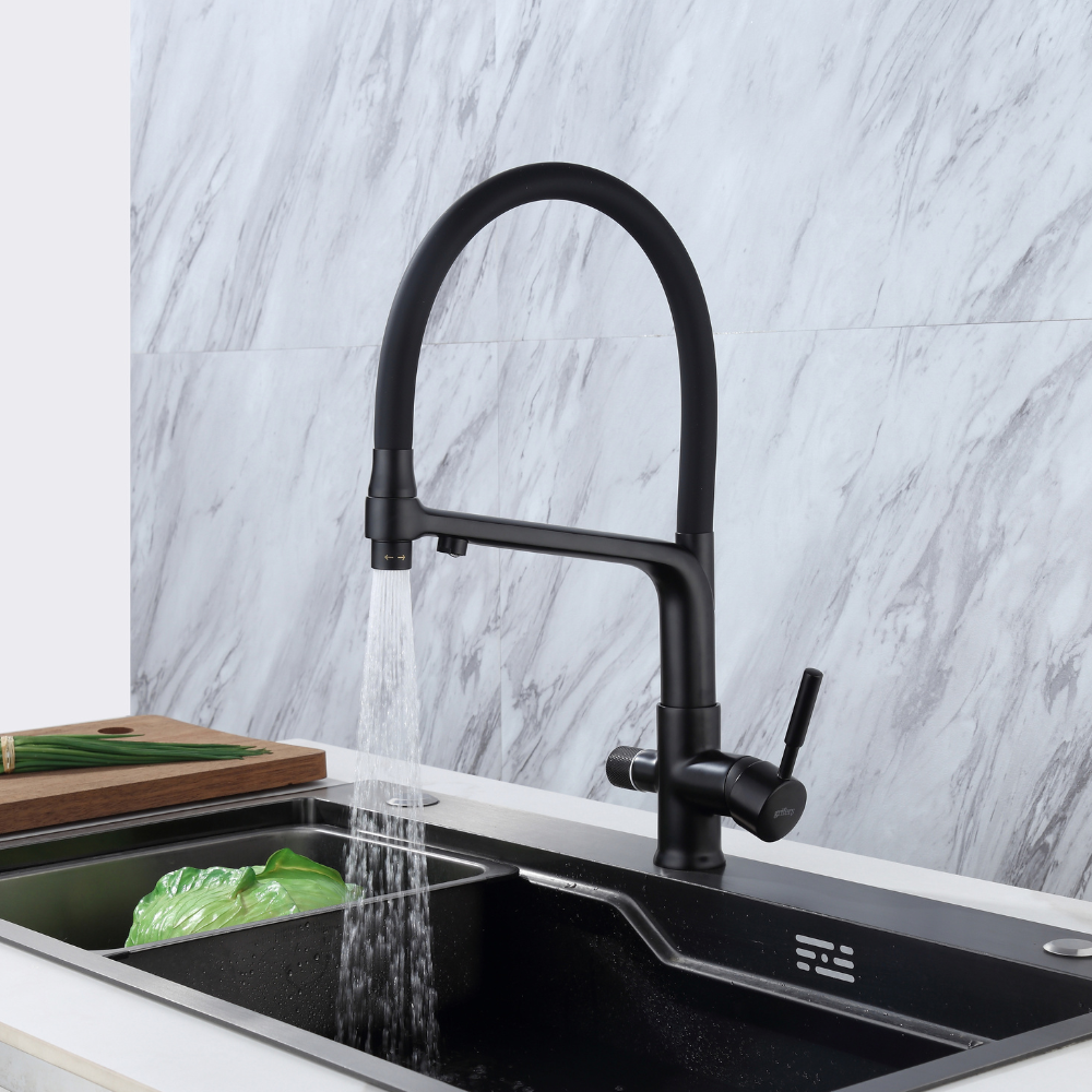 Torneira Cozinha Osmose Flexível 3 Vias Preto – CALIGARUM COAL GRIFERS