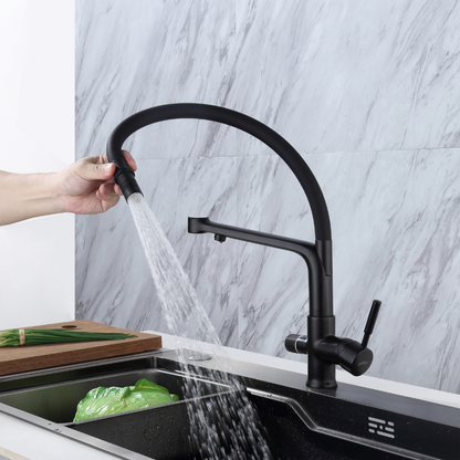 Torneira Cozinha Osmose Flexível 3 Vias Preto – CALIGARUM COAL GRIFERS