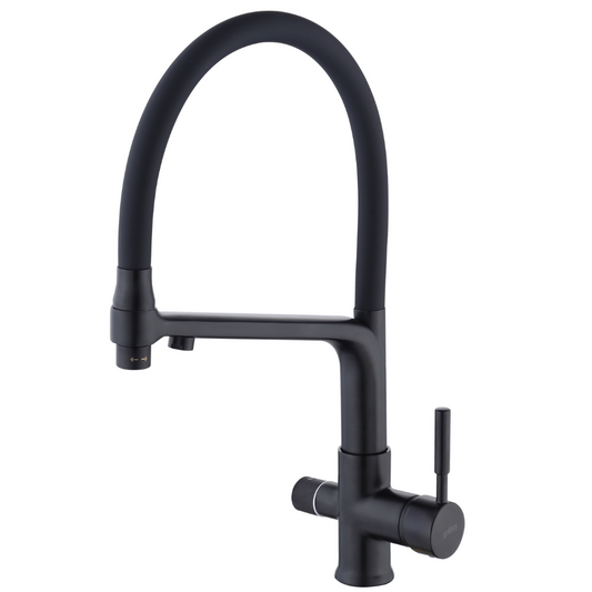 Torneira de cozinha de osmose flexível de 3 vias preta CALIGARUM COAL GRIFERS