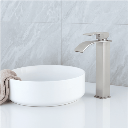 Torneira de Lavabo Cascata Alta Aço Escovado – FONTEA ALTUS HIBERA GRIFERS