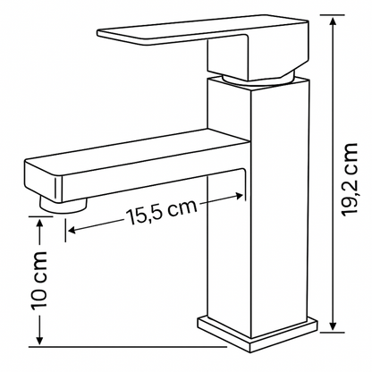 Torneira Lavatório Dourada Escovada Bica Baixa – SQUARE BASIS AURI GRIFERS